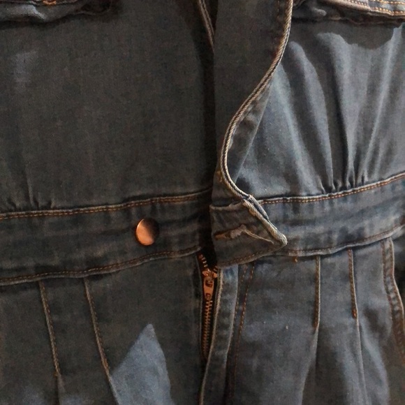 Blue Denim Jumpsuit Cargo Style - Picture 6 of 7
